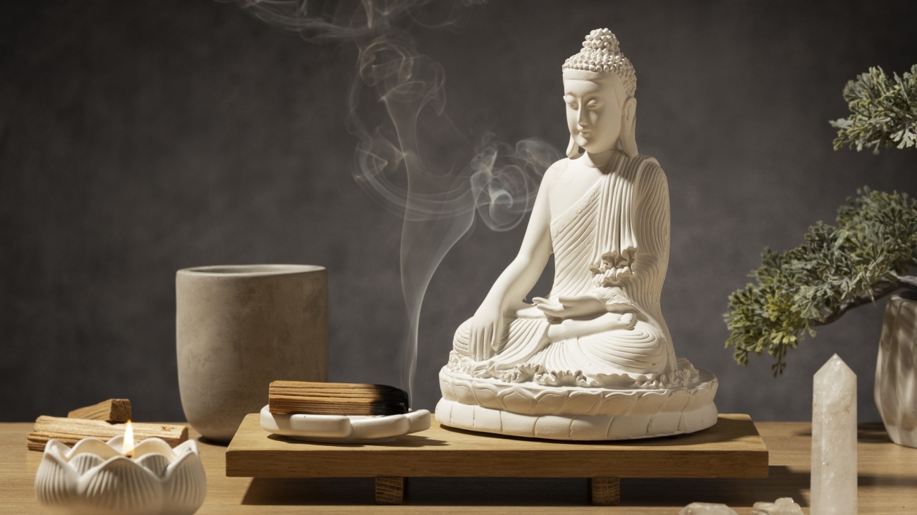 view-buddha-statuette-with-incense